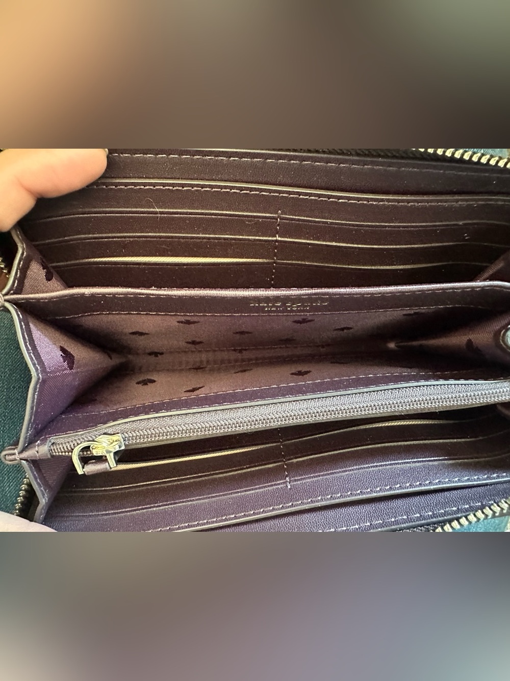 Kate Spade Deep Plum Brown Zip Around Wallet - Picture 3 of 6